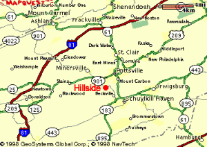 map for Hillsid SPCA
